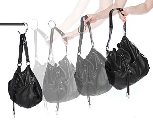 Clipa Bag Hangers The Ring that Opens into a Hook, Closes Automatically | Holds 33 lbs, Needs only 1/2" to Hang a Bag, Easy to Use with One Hand, in 9 available styles, 3 yr Warranty - color: Polished Hematite