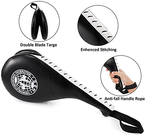 Nicunom 2 Pack Taekwondo Kick Pads, Durable Striking Pad Target TKD Karate Martial Arts Strike Targets Kickboxing Training, Black
