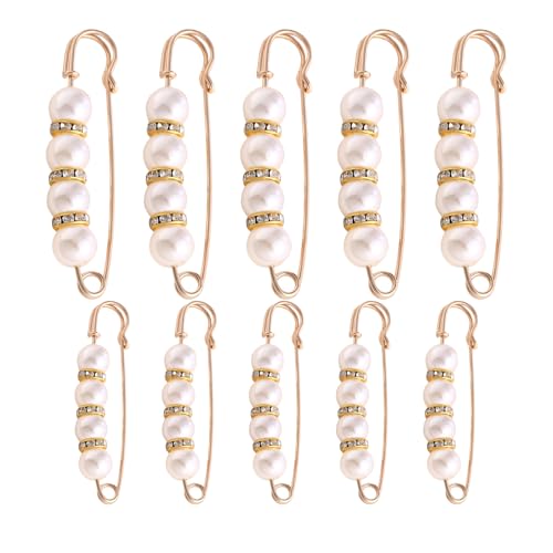 8 Pcs Pearl Brooch for Women clothes-Pearl Safety Sweater Shawl Pins Brooches Para Ropa De Mujer Multiple Styles and Lengths Are Available to Suit Various Scenarios Clothing Decoration Accessories Shawl Sweater Dress Hats Multicolor - color: B