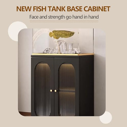 Luxury Fish Tank Cabinet with 16mm Thick Panel, Reserved Wiring Holes on the Back, and Large Storage Space(White,60x45cm/23.6x17.7in) - color: White, size: 60x45cm/23.6x17.7in