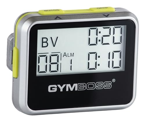 Gymboss Interval Timer and Stopwatch - Silver/Yellow Metallic Gloss