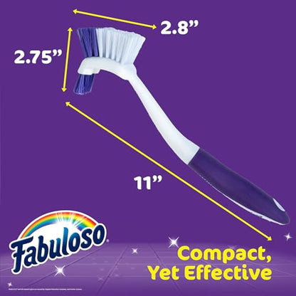 Fabuloso Long Tile Brush with Spot Scrubber, White and Purple, 11 Inch - size: Tile Brush w/ Spot Scrubber