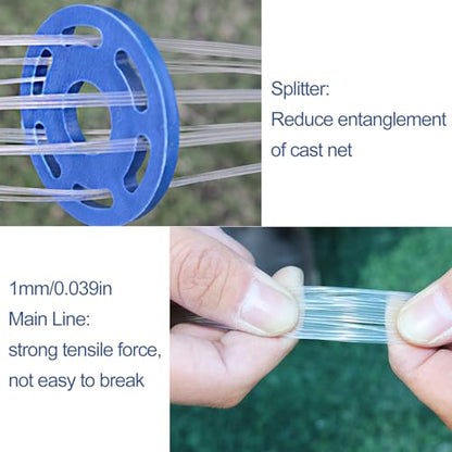 Lawaia Cast Net Cast Nets for Fishing Hand Throw Bait Nets 1/2 inch Mesh Freshwater Saltwater Fish Gear - Ideal for Shrimp, Fish & Fly Fishing with 3FT - 12FT Radius - size: 4FT/1.2mRadius