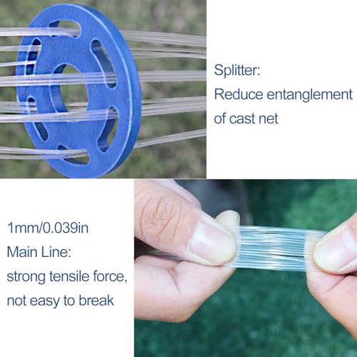 Lawaia Cast Net Cast Nets for Fishing Hand Throw Bait Nets 1/2 inch Mesh Freshwater Saltwater Fish Gear - Ideal for Shrimp, Fish & Fly Fishing with 3FT - 12FT Radius - size: 12FT/3.6mRadius