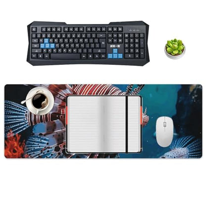Large Size Gaming Mouse Pad Fish in Fish Tank Desk Mat Non-Slip Base Waterproof Desktop Writing Pad for Office Home - color: Fish in Fish Tank, size: 30x80cm