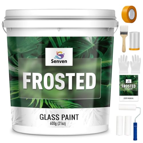 Frosted Glass Paint 21oz Frosted Glass Paint Kit, Waterproof & UV Resistant Frost Paints for Window Privacy Film Windows Frosting for Home Bathroom Door Kitchen and Office Window Frosting - size: 21 Fl Oz (Pack of 1)