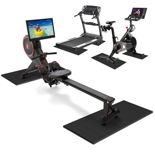 2PCS Fitness Equipment Mats and Floor Protector, Non-Slip Mat Rowing, Rowing Machine Bike Mat for Carpet & Hardwood Floors, Exercise Bike Mats (Two Pieces:36 * 12 inch) - size: 2pcs: 36 * 12 inch