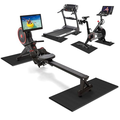 2PCS Fitness Equipment Mats and Floor Protector, Non-Slip Mat Rowing, Rowing Machine Bike Mat for Carpet & Hardwood Floors, Exercise Bike Mats (Two Pieces:30 * 12 inch) - size: 2pcs: 30 * 12 inch
