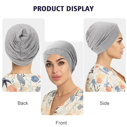 XEPST 4 PCS Hijab Undercap for Women, Islamic Muslim Under Hijab Cap Cross Turban Underscarf Solid Color Undercap Bonnet Inner Head Scarf Head Wraps Hair Turbans for Women Chemo Headwear Sleep Cap