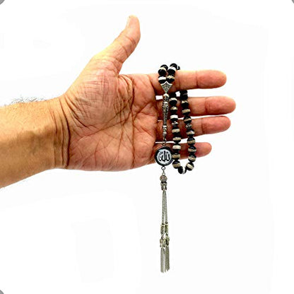 -Prestige Series -2- (33 Beads) Worry Beads-Prayer Beads-Tesbih-Tasbih-Tasbeeh-Misbaha-Masbaha-Subha-Rosary (Natural Tibetan Agate Stone-Allah)