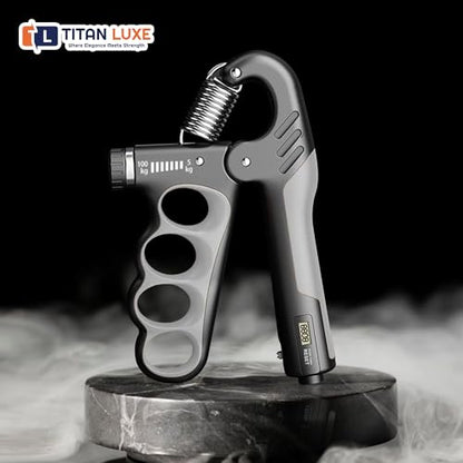 Grip Strength Trainer – Adjustable Resistance Hand Grip Strengthener (11-220 Lbs/5-100KG) with Auto Electronic Counter | Forearm & Finger Exerciser for Athletes, Musicians, Injury Recovery - color: Grey