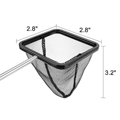 Aquarium Telescopic Fish Net with Extendable Handle Soft Mesh - size: 2.8 inch