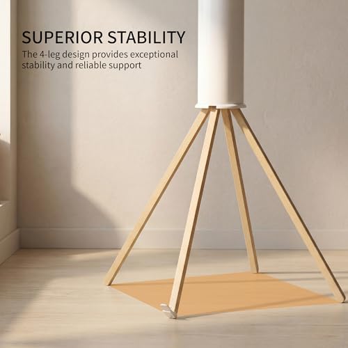4 Legs Clothes Drying Rack, Foldable Laundry Rack with 12 Rotating Arms, Space-Saving Standing Drying Rack for Indoor/Outdoor, Balcony and Laundry Room