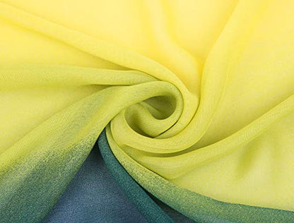 uxcell Women'sChiffon Sheer Long Scarf Silky Gradient Party - color: Green