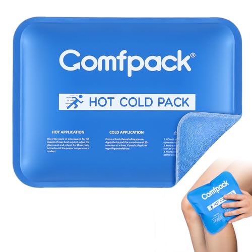 Comfpack Soft Gel Ice Packs for Injuries Reusable, Flexible Double Sided Cold Packs for Muscle Pain Relief & Strains, Ice Pack for Shoulder, Knee, Ankle, Back, Face, Leg, Arm(1 PK) - size: 9.7×7.8 Inch