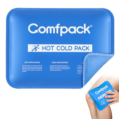 Comfpack Soft Gel Ice Packs for Injuries Reusable, Flexible Double Sided Cold Packs for Muscle Pain Relief & Strains, Ice Pack for Shoulder, Knee, Ankle, Back, Face, Leg, Arm(1 PK) - size: 9.7×7.8 Inch