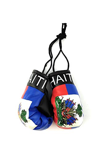 Haiti Mini Hanging Boxing Gloves for Car Mirror - color: Haiti