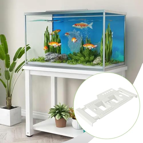 Fish Tank Shelf Storage Rack Tool Holder Accessory Organizer Easy to Install for Aquarium Fans Bedroom Office Environment, White