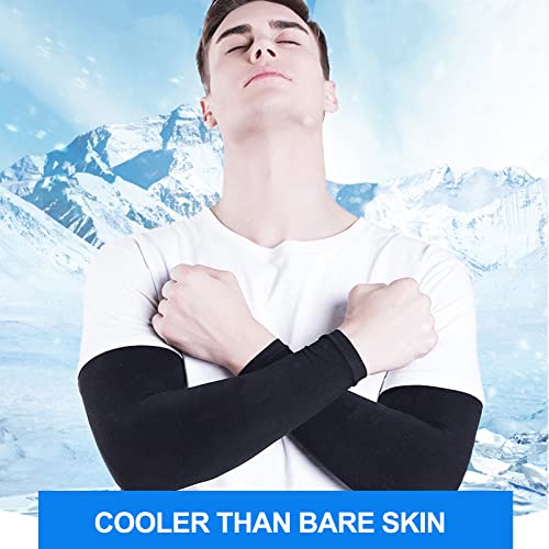 4 Pair UV Sun Protection Arm Sleeves for Men & Women,Cooling UPF 50 Arm Cover for Baseball,Cycling,Basketball - color: Black-4 Pairs