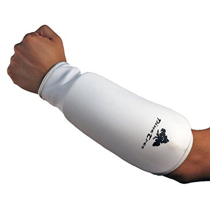 Cloth Forearm Guard Taekwondo, Martial Arts, MMA Forearm Protective Gear Protector for Sparring (Black/White; Child Small to Adult XL) - size: Small, style: White
