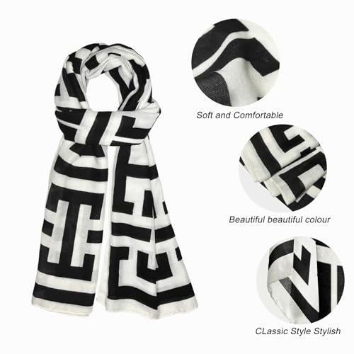 FINIZO Women's Fashion Scarves, Lightweight Cotton Blend Neck Scarves - color: 44