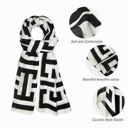 FINIZO Women's Fashion Scarves, Lightweight Cotton Blend Neck Scarves - color: 44