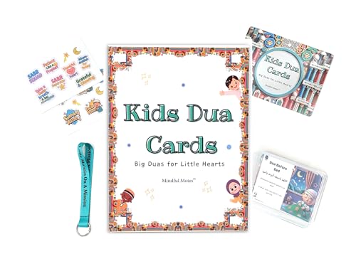 Kids Dua Learning Cards with Storage Box – Islamic Educational Flashcards | Arabic, English & Transliteration for Daily Prayers and Quran Study