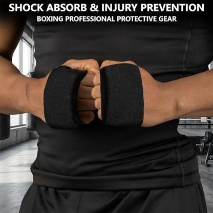 1/2/4pairs Knuckle Guards for Boxing Gel Hand Guard Protection Boxing Knuckle Pads Gel Hand Wraps for Men Women Fitness Athletes Muay Thai Kickboxing MMA Combat Sports Training Sparring Supplies - color: black