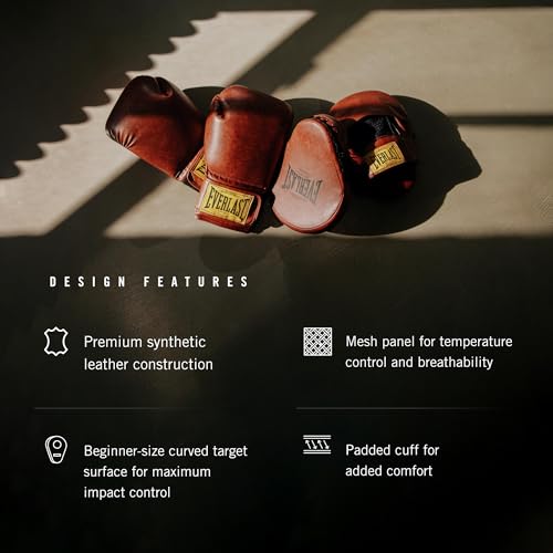 Everlast 1910 Leather Focus Mitts | Vintage Training Punching Mitts