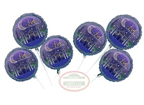 12 Pack Eid Balloons Set – Moon & Star Mylar Foil Balloons, Helium-Ready, Islamic Wall Decoration, Ramadan Gift, Eid Mubarak Party Decor (12) - style: 12 Balloons