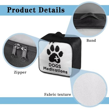 Gomyblomy Customized Dog First Aid Kit Empty First Aid Kit Bag Dogs Medications Print Medium Emergency Kit for Home Cars Travel Medical Supplies Storage Add Your Image and Color - color: Dog Medication Customized Print