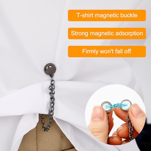 6Pcs Magnetic Clothing Pins with Chain, Strong Metal Magnet Clips for Hijab Hem, Shirt Sleeves, Pants Legs & Fabric Fixing