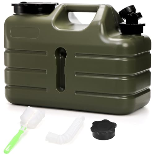 Dicunoy Water Container with Spigot, 3 Gallon Camping Water Storage Container, BPA Free Portable Thick Water Dispenser Tank Jug for Vehicle, Car, Outdoor, Hiking, Emergency, Hurricane Supplies