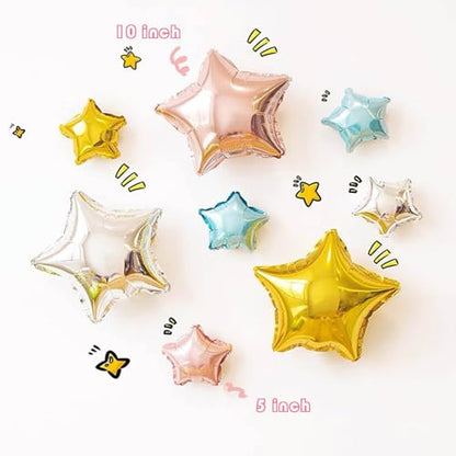 Gold Star Balloons,50 Pieces 5" Star Balloons,Small Gold Foil Star Balloon - color: Gold Star 5 Inch