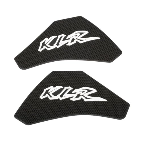 KLR650 Tank PAD Front Side Tank Pad Fuel Stickers Compatible with Klr650 2022-2025 3D Gel Tank Fuel Gip Decal KLR650 Sticker Pad (Black) - color: 144 Black