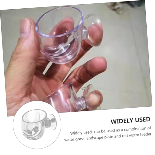 2pcs Aquarium Fish Feeding Cups with Suction Cups, Acrylic Blood Worm Food Holders for Fish Tank Feeding, Aquarium Feeder Tool Suitable for Freshwater and Saltwater Tanks