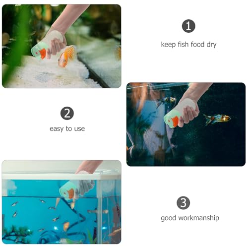 Yardwe Metering Fish Feeding Bottle Fish Food Storage Container Moisture-Proof Aquarium Feeder Green Non-Automatic Precise Feeding Tool for Aquatic Pets