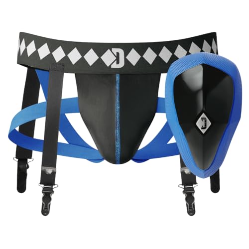 Diamond MMA 3-in-1 Hockey Garter Belt System - Complete with Athletic Cup, Garter, and Jock - Shift-Proof Groin Protection for Hockey Players & Goalies - size: XX-Large