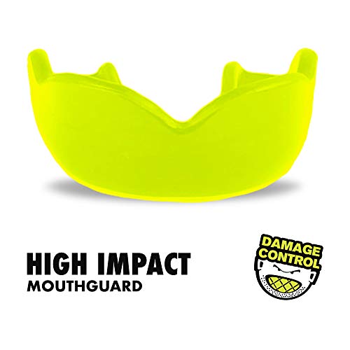 DAMAGE CONTROL High-Impact Sports Mouth Guard – DC Green 2.0 | Youth – Boil & Bite Fit, Sports Mouthguard for Boxing, Football, Hockey, Lacrosse & Basketball, Protects Lips, Jaw & Teeth