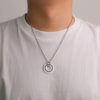 TEAMER Shema Yisrael Necklace Jewish Prayer Hear O Necklace Stainless Steel Hebrew Pendant Religious Vintage Jewelry for Men Women - style: Silver Chain
