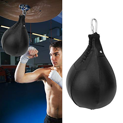 BORDSTRACT Boxing Speed Bag Kit, PU Punching Bag with Heavy-Duty Latex Bladder and Hanging Buckle, Speed Bag for Footwork, Head Movement, Reflex Training, MMA Sanda Durable Equipment