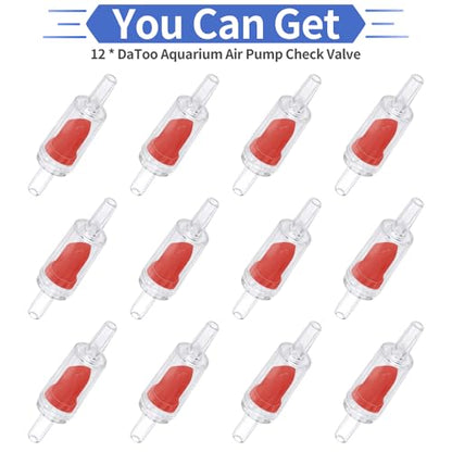 DaToo Aquarium Air Pump Check Valve 12PCS Fish Tank One Way Non-Return Check Valve Air Pump Accessories for 3/16 Inch Airline Tubing