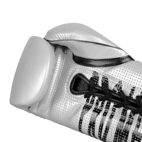 Title Boxing Pro Mex Professional Edge Lace Training/Sparring Boxing Gloves - color: Silver, size: 16 oz