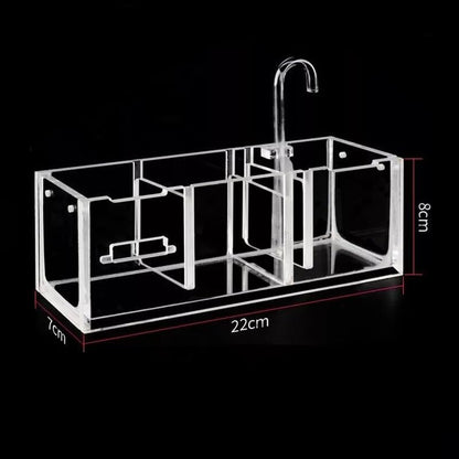 Hang On Acrylic Filter Box for Fish/Turtle Tank 3 Grids(Clear Box only)