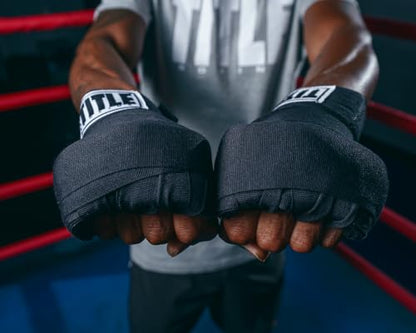Title Boxing 세미 엘라스틱 533.4cm(210인치) 엑스트라 롱 핸드 랩: 복싱 랩, 복싱 글러브를 위한 핸드 랩, 복싱 핸드 랩, 복싱 장비, 손목 랩 복싱, 엑스트라 롱 핸드 랩 - size: 대형
