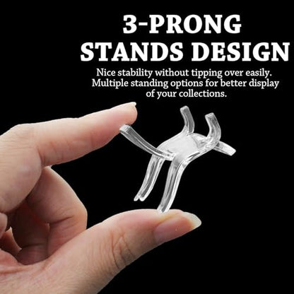 Bonsicoky 24 Pcs Acrylic Easel Display Stands, Small Size | Versatile Acrylic Holders, For Crystal Geodes, Rocks, Minerals, Treasured Collectibles