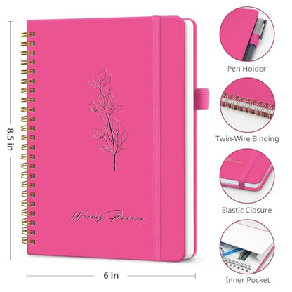 Taja Undated Weekly Planner, Weekly To Do List Notebook with Goal & Habit Tracker Organizer, A5 Weekly Planner Notebook with Spiral Binding, 6.1" x 8.2" - Berry Pink - color: r.Berry Pink