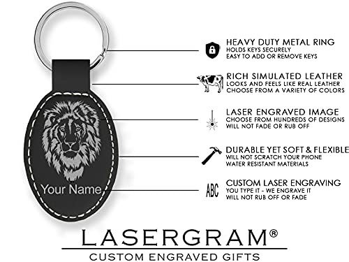 LaserGram Oval Keychain, Allah 2, Personalized Engraving Included (Black with Silver) - color: Black With Silver