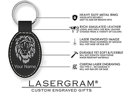 LaserGram Oval Keychain, Allah 2, Personalized Engraving Included (Black with Silver) - color: Black With Silver