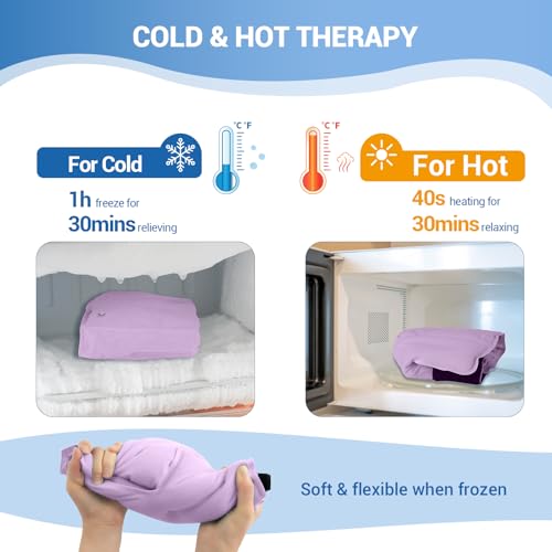 Comfytemp Ankle Foot Ice Pack Wrap for Plantar Fasciitis Relief, Ankles Brace for Sprain, Heel Spur, Swelling, Achilles Tendonitis, Cold Bag for Injuries Reusable, Hot Cold Compress, 1 Pack (Purple) - size: Purple Large(1 Pack)